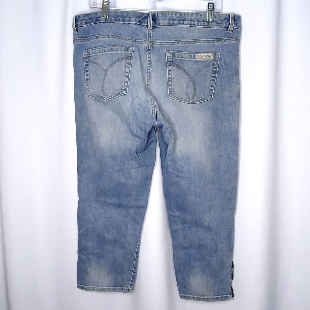 Calvin Klein Ultimate Skinny Denim Capris Jeans Cropped Pants Zip Womens 32 / 14 - Picture 2 of 9